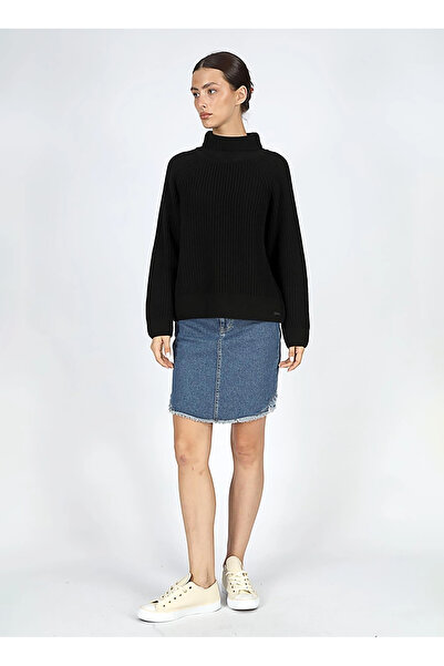 Lee Cooper Turtleneck Regular Plain Black Sweater Women 251 Lcf 241020 Pearly Black