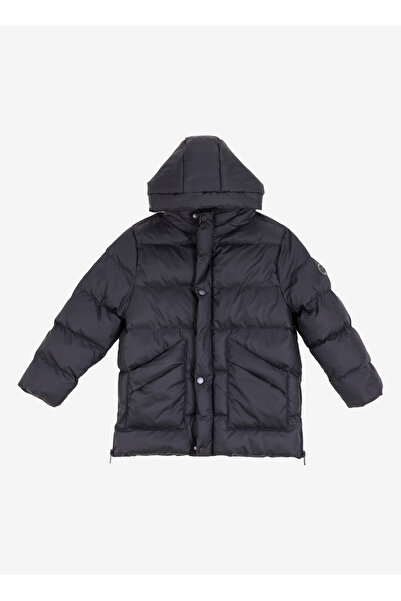 Jeep Siyah Erkek Çocuk Kapüşon Yaka Standart Fit Puffer Mont C4WB-MNT4603