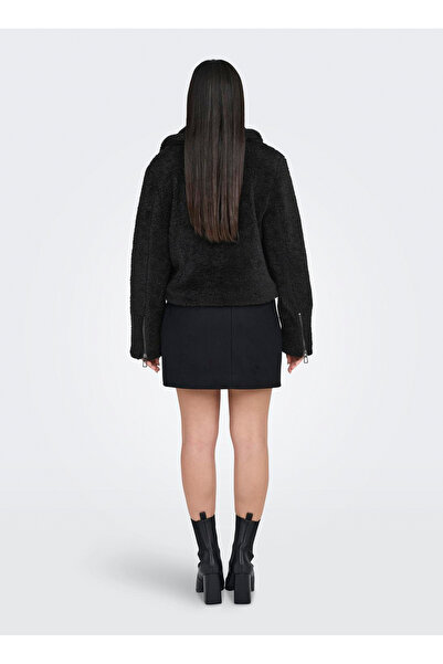 ONLY Black Women's Coat Onlverona Teddy Jacket Otw