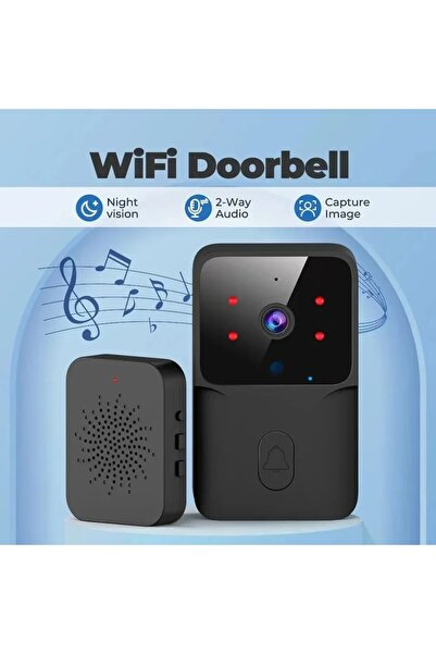 Choice KEMENT Black WiFi Doorbell Home Tuya WiFi Wireless Doorbell DC AC Battery Powered Camera Bell with A