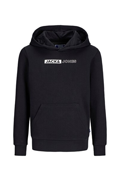Jack & Jones Baskılı Erkek Çocuk Siyah Sweatshırt 12264073
