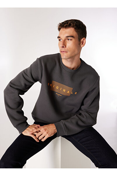 Jack & Jones Bisiklet Yaka Gri Erkek Sweatshırt 12275175_JORKEN SWEAT CREW NECK