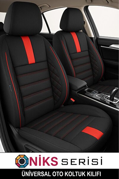 GM-DESIGN غطاء مقعد السيارة من الريش التايلاندي باللون الأحمر العقيق - مجموعة...