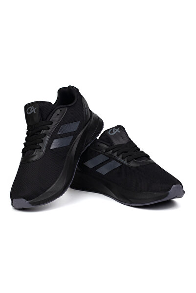 KAJILA Men's Black Smoked Lace-Up Breathable Flexible Lightweight Casual Sneaker Sports Shoes