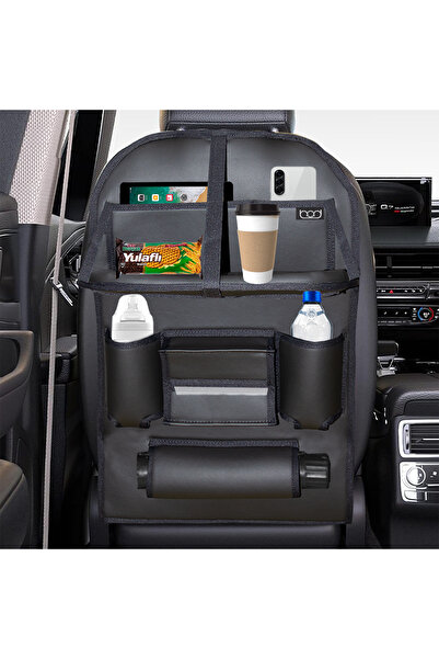 Bod منظم أدوات حماية ظهر مقعد السيارة مع طاولة جلدية باللون الأسود
