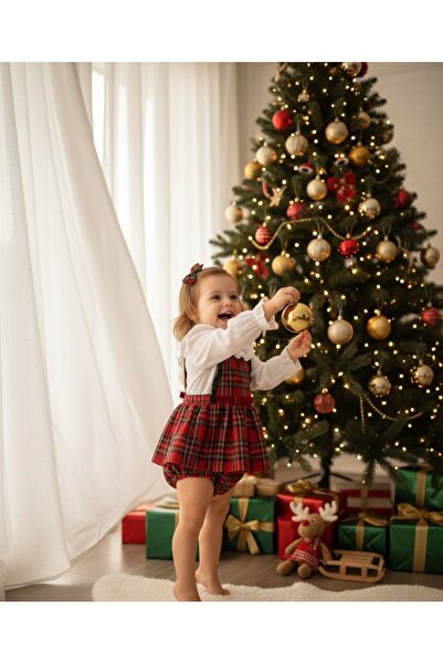 Cumino بذلة هولي بيل للفتيات منقوشة باللون الأحمر