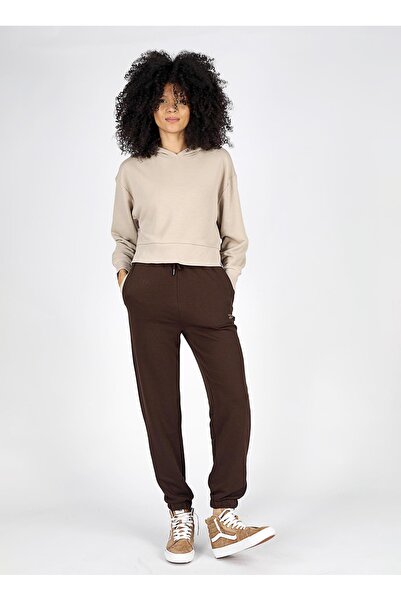 Lee Cooper Kapüşon Yaka Düz Bej Kadın Sweatshırt 251 LCF 241009 HEAVEN BEJ