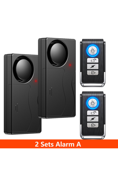 Choice مجموعتان من أجهزة الإنذار - جهاز إنذار لاسلكي للدراجة Awapow مزود بجها...