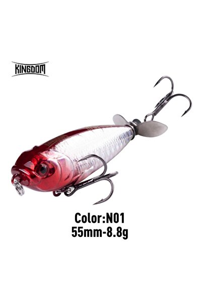 Choice طُعم صيد السمك N01 Kingdom Propeller Pencil Bait Topwater 55 مم 8.8 جر...