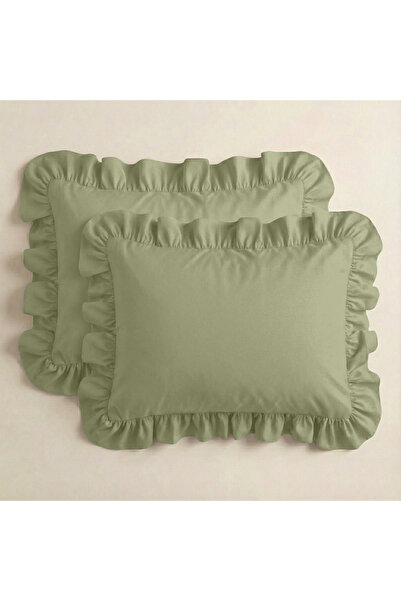 Sabia 100% Cotton 62 Thread Count (155 Tc) 50X60 cm Ruffled Pillowcase Set