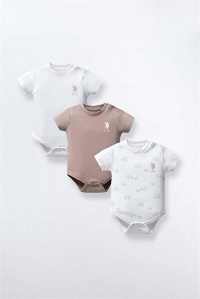 U.S. Polo Assn. Baby Boy 3-Piece Bodysuit Set Usb2324