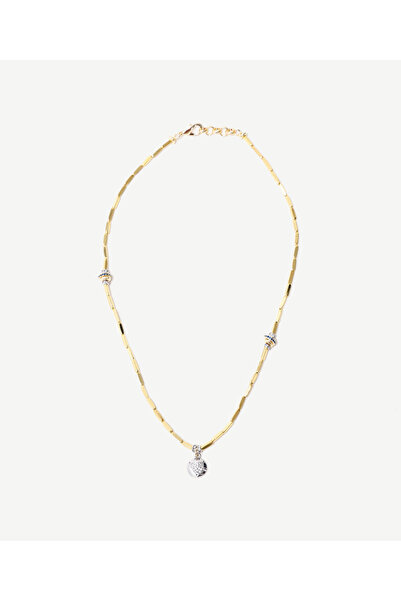 Yargıcı Kalp Uçlu Gold Kolye