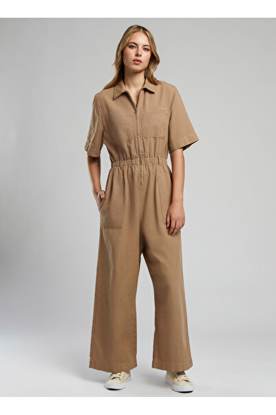 Lee Cooper Plain Camel Women's Jumpsuit 252 Lcf 244001 Alia A. Camel