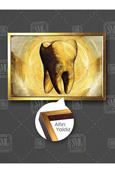 SML TABLO Ağız Diş Sağlığı Dental Beyaz Dişler Diş Polikiliniği Dekor Çerçeve...