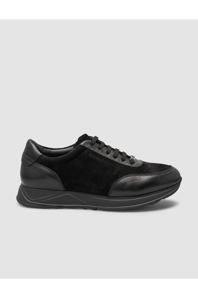Cabani 100% Genuine Leather Black Men's Suede Detailed Sports Shoes