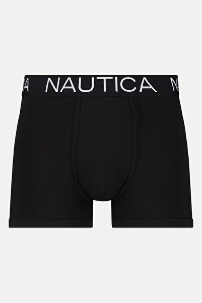 Nautica Men 3 Pieces Brand Logo Trunks, Black