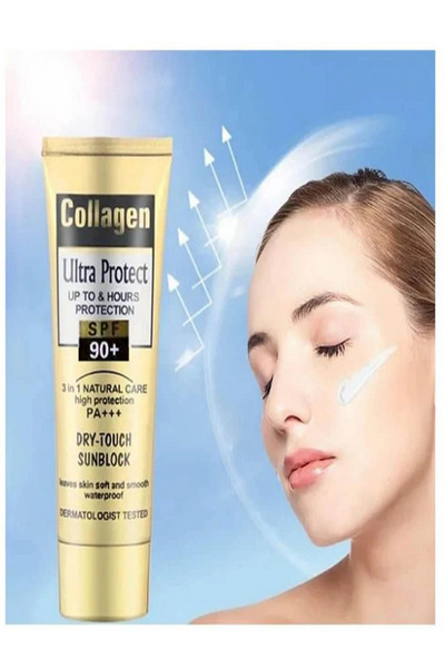 WOKALLI Collagen Ultra Yüksek Koruma Suya Sayanıklı Güneş Kremi SPF 90 + Saf ...