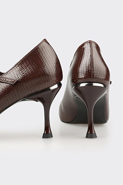 Elle Shoes Kahve Kadın Orta Topuk Ayakkabı