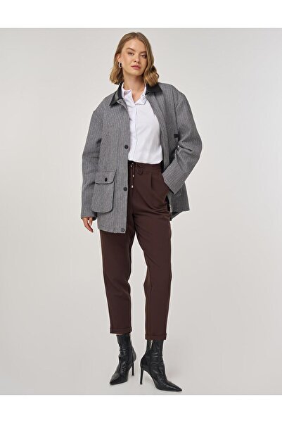 Kayra Şömizye Collar Pocket Jacket with Pocket Indigo