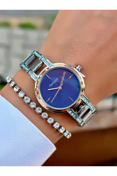 Ferrucci Women's Wristwatch Original Watch Steel Band Waterproof Bracelet Silver Watch with Gift