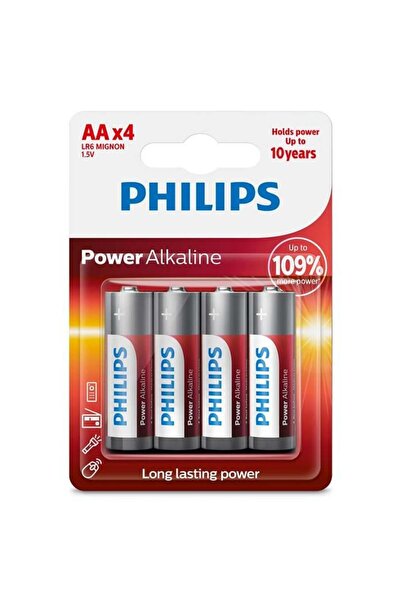 SH TICARET Philips Power Alkaline Aa Lr6 1.5V Kalem Pil 4'Lü Paket (Lr6P4B/10)