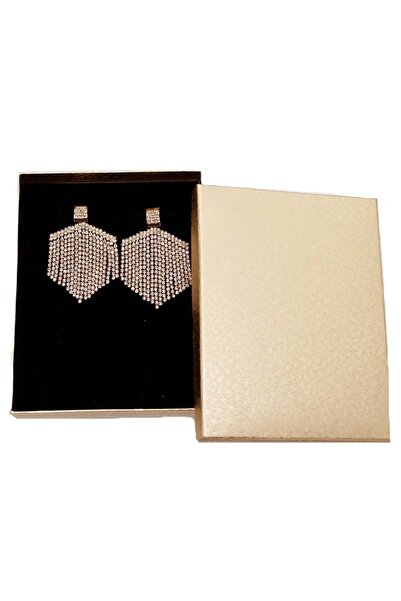 velve Κομψά σκουλαρίκια Pamela, με ημιπολύτιμες πέτρες, σε κουτί δώρου, χρυσά