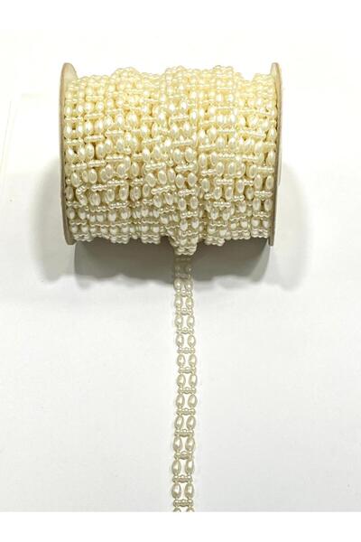 karantuhafiye Κορδέλα με πέρλες / Μοντέλο κριθαριού διπλής σειράς με μισές πέ...