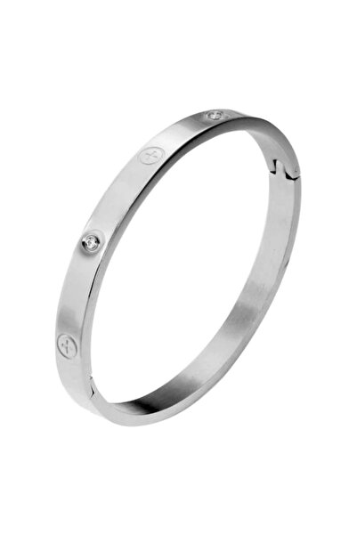 KESNUP Σταθερό βραχιόλι για γυναίκες ή άνδρες, επιπλατινωμένο ανοξείδωτο ατσάλι - M