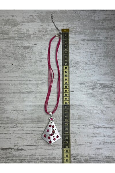 SEDEF TAKI Gümüş renkli ay işlemeli kolye