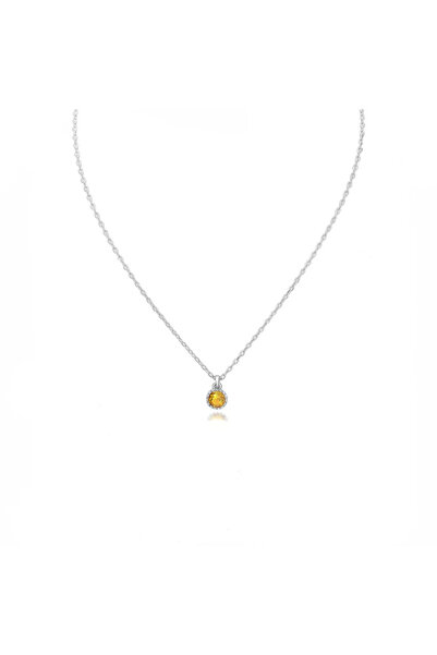 Silver berry Silver S925 Colier Solitaire decorat cu Citrin