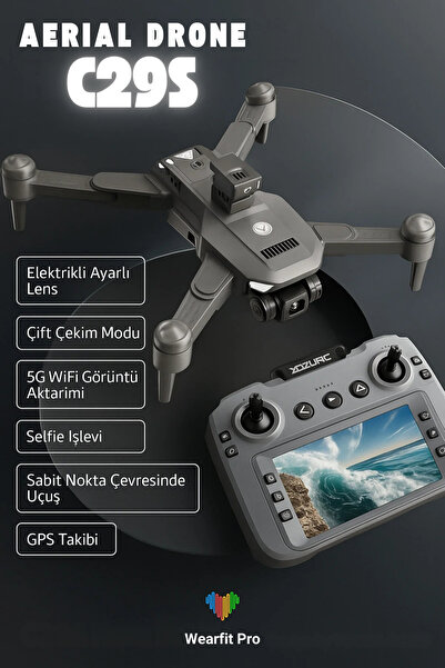 Wearfitpro C29S GPS 4K ESC Kamerali Drone 1KM Menzil 25 DK Ucus Brushless Mot...