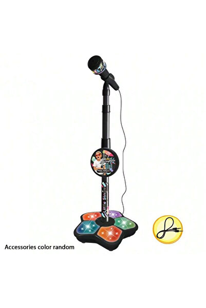 choice2 حامل ميكروفون لعبة للأطفال باللون الأسود، ميكروفون كاريوكي إلكتروني محمول للأطفال، ميكروفون كاريوكي متين للحفلات