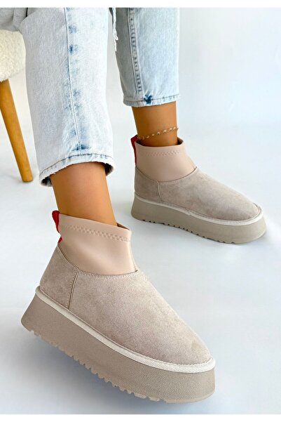 mall of gkc Μπότες Cuen Beige Suede - Lisinya