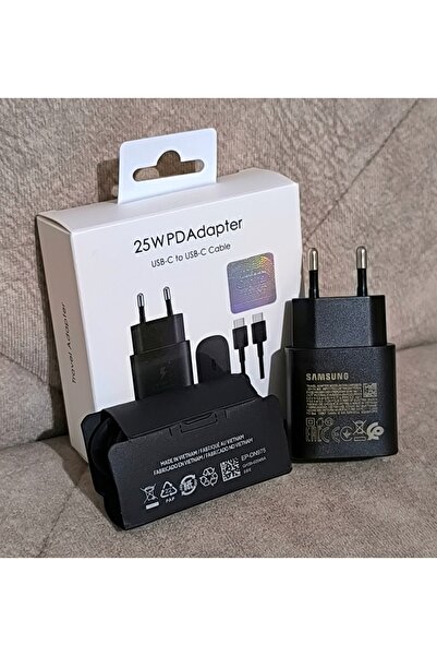 Kotenart Samsung A73/A53/A33 25w Type-c Sarj Seti / Orijinal Adaptör + Kablo Set 25watt Siyah