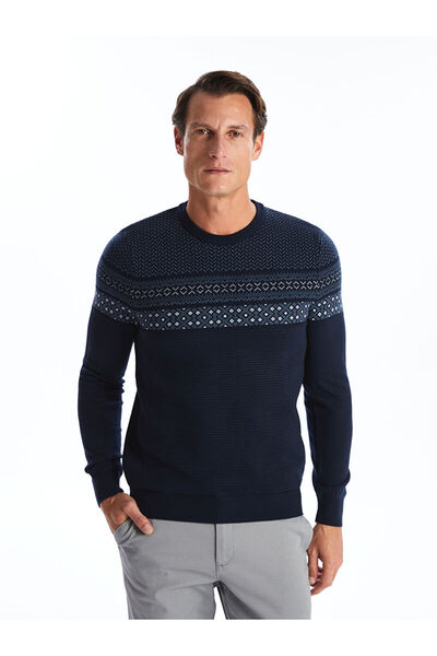 LC Waikiki Navy Blue Crew Neck Men's Knitwear Sweater