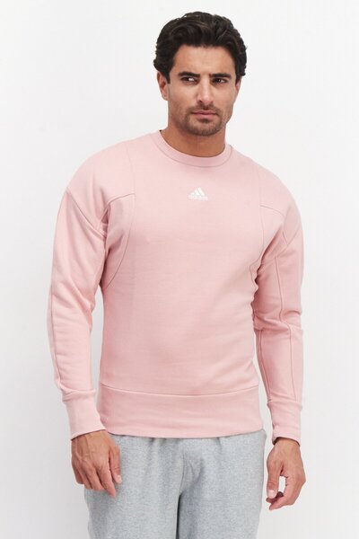adidas Men Sportswear Fit Long Sleeve Sweatshirt, Pink