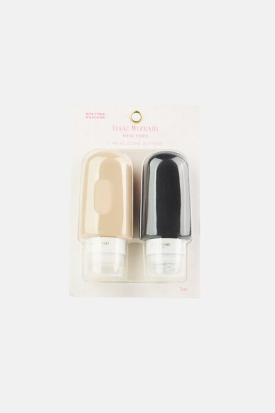 ISAAC MIZRAHI 2Pcs Silicone Travel Bottle Set 3oz, Multicolor