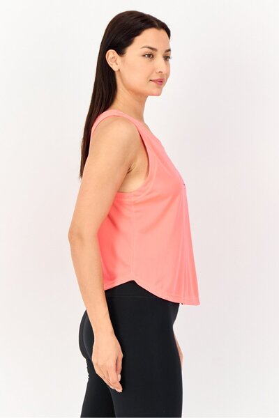 adidas Women Regular Fit Brand Logo Sleeveless Training Tank Top, Coral
