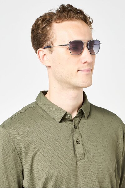 Police Men SPLN38 Square Sunglasses, Grey