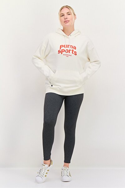 Puma Women Relaxed Fit Embroidered Outdoor Sweatshirts, Off White