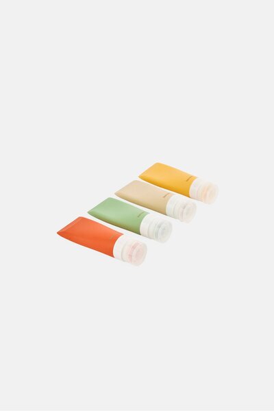 Kensie 4 Pieces Refillable Silicone Bottles, Multicolor