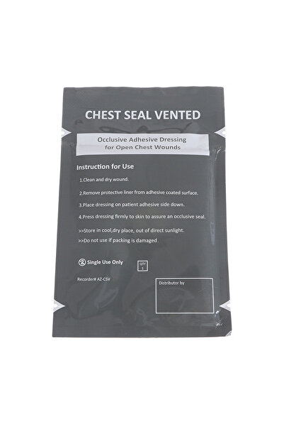 choice2 gray 1 pack Vent Chest Seal Life-Saving Wound Care for Emergency or T...