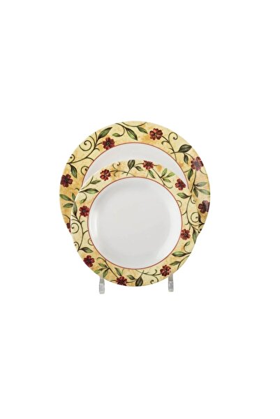 ORIAN 32-piece melamine dinner set with a rose pattern