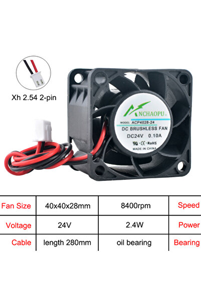 Choice3 مروحة ACP4028 سوداء بدون إضاءة RGB، تعمل بجهد DC24V، مزودة بمحمل زيت،...