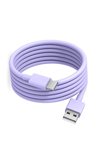 Choice كابل شحن سريع USB-A إلى Type-C بطول 1 متر، لون بنفسجي، قطعة واحدة، بقد...