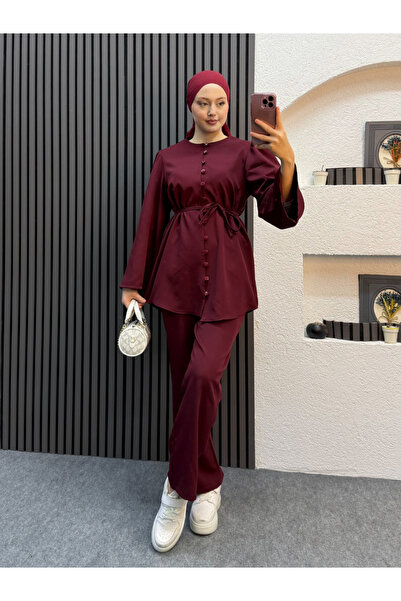 ENSA TESETTUR Vera Takım Bordo Is a Set of Burgundy-Colored Items.