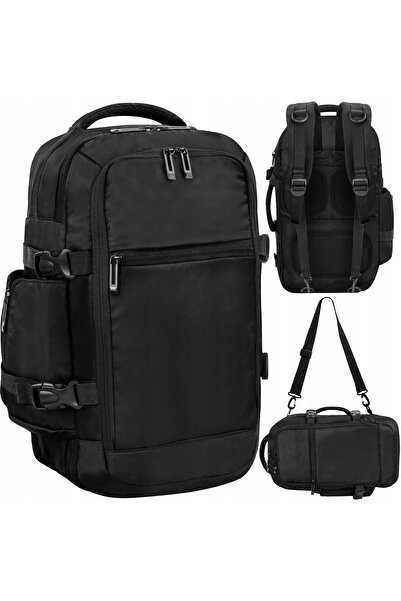 zola 2 in 1 travel bag backpack, shoulder handle, durable lining, 40 x 20 x 25 cm, black