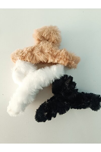 Kudi Triple Latch Plush Women's Hair Clip