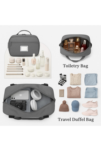 zola Waterproof sports travel bag, Oxford, shoe compartment, 50 x 25 x 35 cm, grey