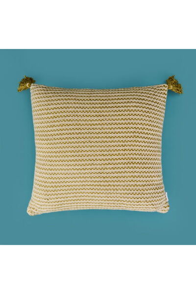 Evidea Μαλακό γυαλιστερό μαξιλάρι - Μπεζ / Πράσινο - 45x45 cm